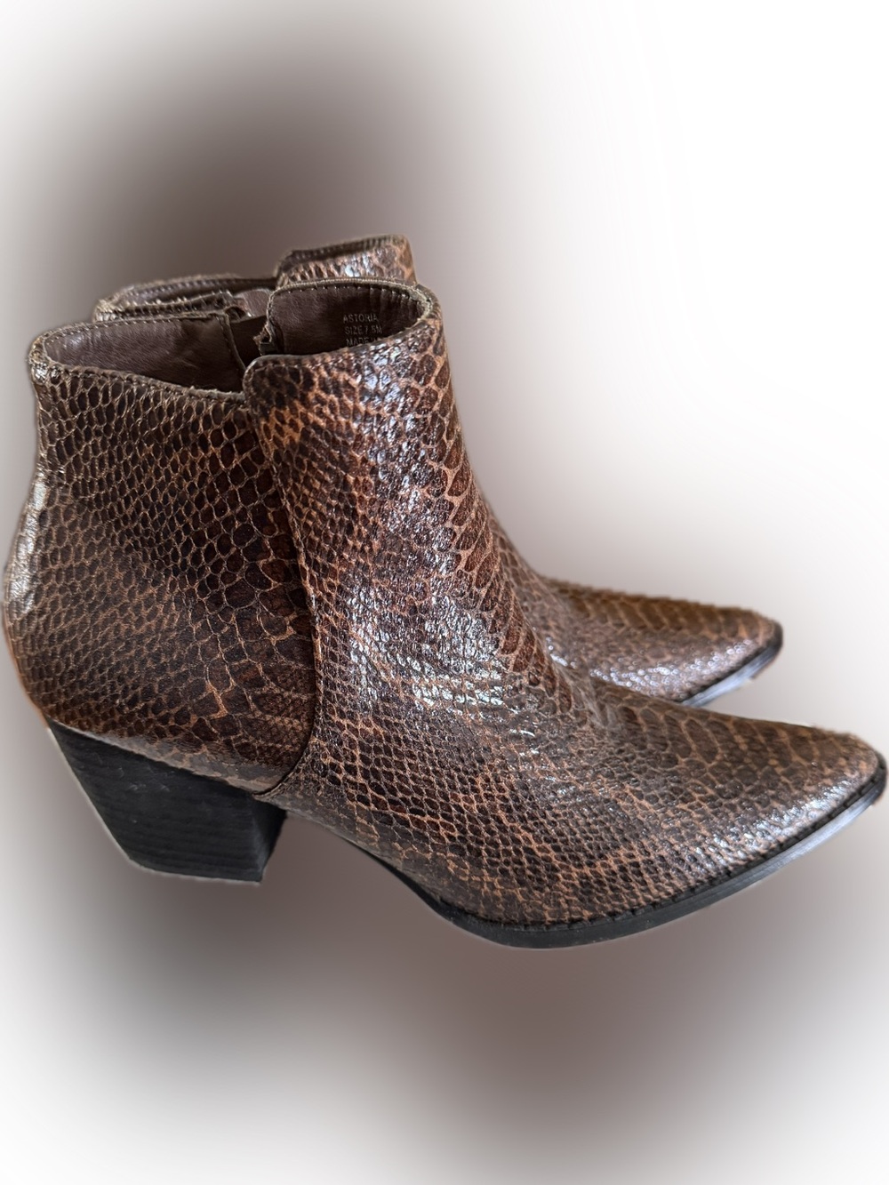 Coconuts by Matisse Brown Snake-Embossed Ankle Boots